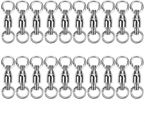 Alomejor Angeln Kugellagerwirbel Hochfester Edelstahl Angeln Rollschnappköder Steckverbinder Für das Hochseefischen(0#40pcs)