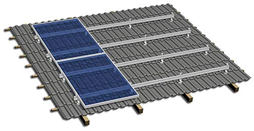 Kit struttura di montaggio sopra tegola per pannelli fotovoltaici (8 pannelli)