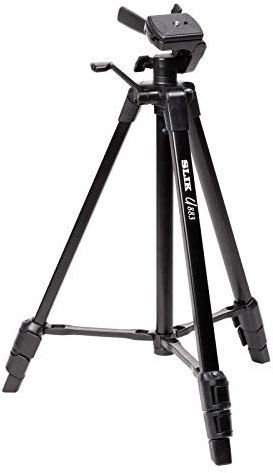 SLIK U883 - Trípode Compacto y Ligero de Aluminio Plegable de 3 etapas para cámaras Canon Nikon Sony con Funda de Transporte, Color Negro (612-686)