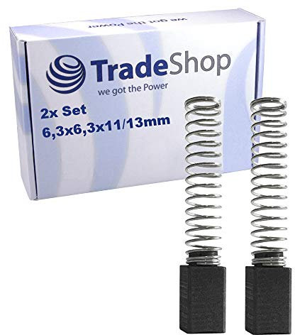 Lot de 2 balais de charbon de moteur 6,3 x 6,3 x 11/13 mm pour scie sauteuse Black&Decker DN31 DN31S DN34 DN35 BD83 BD83E DN83 DN83E KA83E D404/R4 D808/R8 DN522
