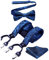 HISDERN Blau Hosenträger und Fliege Set Herren Blumen Paisley Einstecktuch Y Style hosenträger mit 6 Clips Einstellbar für Hochzeit Anzug