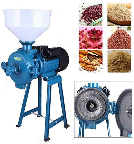 XYLUCKY 2200W Electric Feed/Flour Mill Dry Cereals Grinder Machine + Funnel Rice Corn Grain Bean Coffee Wheat Feed Mill Wet Dry Cereals