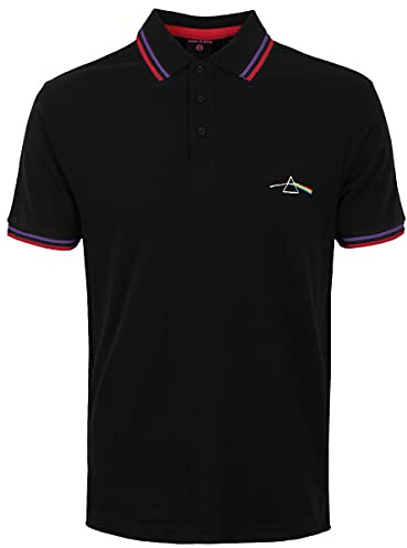 Pink Floyd Polo Shirt Dark Side of The Moon Prism Logo Offizielles Herren Natural