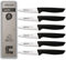 Arcos Series Niza - Juego de Cuchillos Cocina, 6 Piezas, Cuchillos Verduras 110 mm, + Cuchillo Mesa, Envase 100% Ecológico, Acero Inoxidable NITRUM