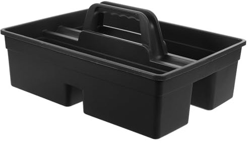 Cleaning Products Organiser, Handy Kitchen Cleaning Tool Box and Cleaners Carry Tray Basket- 3- Compartment