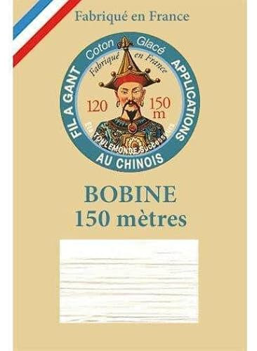 Sajou Bobine de Fil à Gant - Fil Patchwork et appliqué Fil Au Chinois - Fabriqué en France - Coloris 100 : Blanc