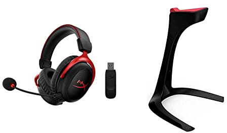 HyperX Cloud II Wireless - Gaming-Headset für PC, PS4, PS5* & Speedlink EXCEDO Gaming Headset Stand - Ständer für Kopfhörer und Headsets, rutschfeste Unterseite und Silikonauflage, schwarz