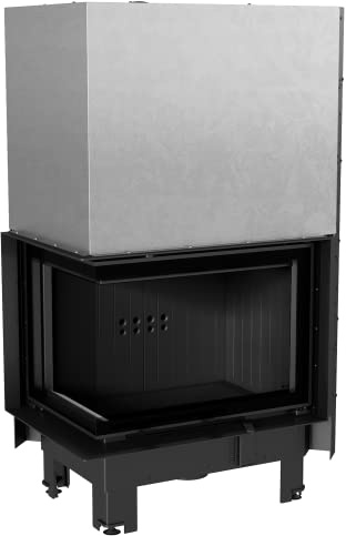 KRATKI MBZ Holzbefeuerter Kamineinsatz mit Lufteinlass BImSchV 2-konform 13 kW Thermischer Wirkungsgrad 81% Stahl Schwarz Thermotec-Futter Guillotine-Tür 140 x 83,7 cm