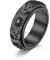 Bague anti-anxiété lune et étoiles, bague en acier inoxydable soleil tendance bijoux fantaisie, P 1/2 (8), Sans pierre précieuse