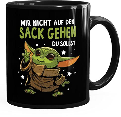 MoonWorks Kaffee-Tasse mit Spruch Mir nicht auf den Sack gehen du sollst Baby Bürotasse lustige Kaffeebecher Schwarz standard