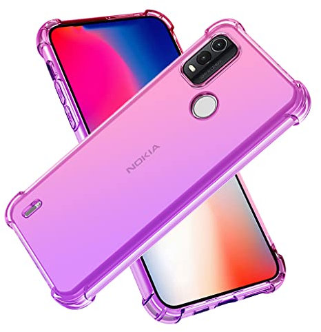 SEAHAI Hülle für Nokia G11 Plus Hülle, Farbverlauf Ultradünne TPU Handyhülle, Bunt Transparent Sanft Silikon Bumper Case Stoßfeste Schutzhülle, Rosa/Lila