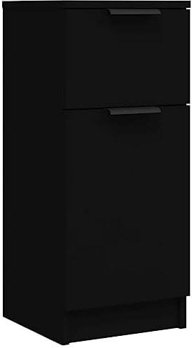 vidaXL Buffet Noir 30x30x70 cm Bois d'ingénierie, Armoire, Meuble de Rangement, Meuble latéral, Placard, Buffet Haut, Organisateur de Maison