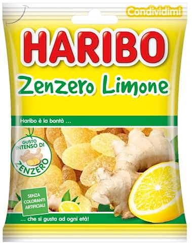 Caramella Gommose alla Frutta Haribo Zenzero e Limone 30 Bustine da 100 g