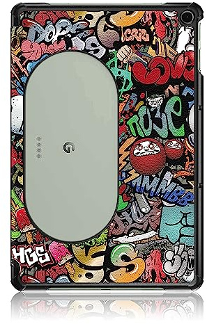 QINOUK Case for Google Pixel Tablet, [Stand Feature] Ultra Thin Smart Cover with Auto Sleep Wake, PU and PC Anti-scratch Protective Case, for Google Pixel Tablet-Doodle