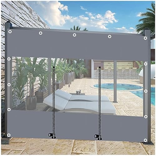 wasserdichte Plane, Transparente Planenvorhänge Außen, Durchsichtige Pavillon-seitenwände Mit PVC-Plane Und Reißverschluss, Pergola-carport-Balkon-planenabdeckung, 0,3mm,LxH-3x2.3m/9.8 * 7.5ft
