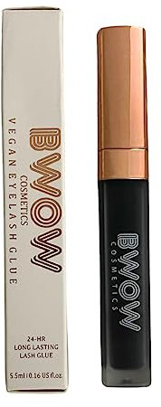 Premium Lash Glue Adhesive – Vegan, Latex-Free, Hypoallergenic, Strong Hold, Waterproof Lash Glue for False Strip Lashes, Dries Clear, Gentle on Sensitive Eyes, Washable All-Day Wear (BLACK)
