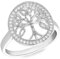 Tuscany Silver Women's Sterling Silver Celtic Tree Of Life With Round White CZ Ring #56