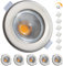 Wondlumi 6er LED Einbaustrahler 230V 7W Dimmbar Set LED Spots Rund Gebürstet Edelstahl Deckenspots 65-85mm Lochmaß 3000K Warmweiß Einbauleuchten 600LM für Schlafzimmer
