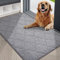 COSY HOMEER Front Door Mat 80x120 CM, Dirt Trapper Floor Mat, Polyester Welcome Door Mat for Kitchen Room Office Entryway Doors, Absorbent Non-Slip Indoor Doormat, Machine Washable, Light Grey