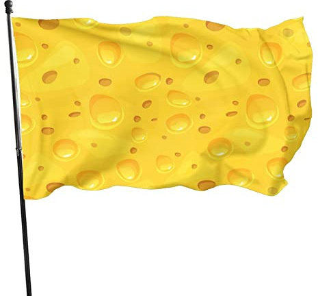 Flagge, 90 x 150 cm, Banner, Gartenflagge, dekorative Willkommensflagge mit Käse, windwärts Flagge, UV-beständig, Flagge für Haus, Hof, Terrasse, Rasen, 150 x 90 cm