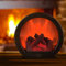 Ulalaza Small Cozy Fireplace Lantern Traditional Realistic Log Wood Burning Flame Effect Ligh LED Charcoal Style Table LampFor Indoor & Outdoor Use(7.8''X7,2''X3.7'')