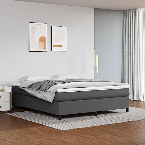 SKM Boxspringbett Grau 180x200 cm Kunstleder, Weight: 27.3 kg, 3121063