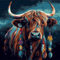 OfFsum Diamond Painting Highland Cattle Big Dream Catcher 3 Kit for a Adults Full Drill Paint with Diamond Art DIY Scenery Painting by Number Kits Art Wall Home Decor