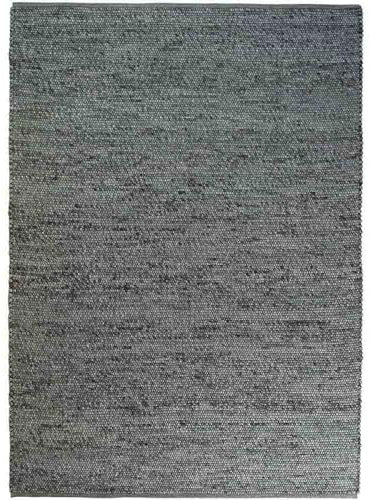 Knutzen Wohnen Mala Wollteppich flach gewebt 160 x 230 cm Grün Jade - Teppich Wolle Natur - Handgewebter Schurwollteppich mit angenehmem Lauferlebnis