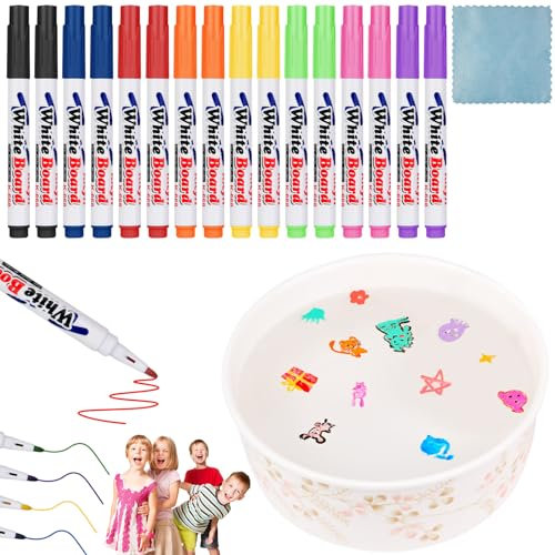 OSDUE 16PCS Pincel Mágico para Pintar con Agua, Bolígrafo Mágico para Pintar con Agua, Bolígrafo Mágico para Pintar con Agua, Marcador de Pintura Flotante para Graffiti, Pintura, Pizarra, Vidrio