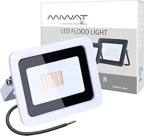 MIWATT ultra-mince Projecteur à LEDs Spotlight Led Search Lamp 220V Floodlights for Outdoor Garden Street Square (Blanc chaud-3000K, 30W) …
