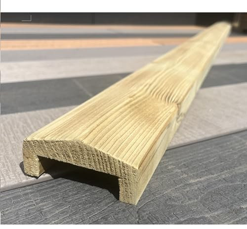 Abdeckleiste für Sichtschutzzaun Handlauf KDI Abdeckprofil für Gartenzaun 8,8 x 3,8 x 180cm