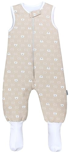 TupTam Baby Winter Schlafsack mit Beinen und Füßen OEKO- TEX zertifizierte Materialien, 2.5 TOG, Unisex, Farbe: Bären CC/Beige, Größe: 80-86