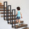 Treppengeländer Innen, U-Förmiger Treppengeländer, Handlauf Treppe, Geländer Treppe, Treppengeländer Außen, Handlauf Schwarz Geländer für Balkone Flure Wohnungen Villen (L-Schwarz, 100CM)