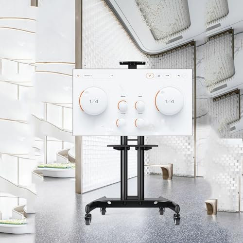 QICBYING Height Adjustable TV Floor Stand - Mobile Tv Cart With Wheels Mobile TV Stand, TV Mount For 32-75inch/50-90in, Heavy Duty Universal TV Holder Stand With Casters, Steel Frame(50-90in tv)