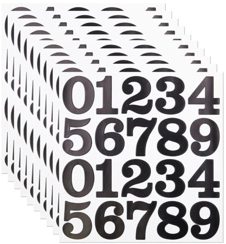 10 Sheets Number Stickers for Mailbox 2 Inch Waterproof Vinyl Stick On Numbers for Organizing Lockers Sign Note Bins Storage Black