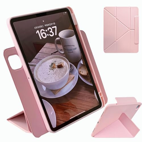 CasurvivePro Custodia per tablet iPad Air 11 2024/iPad Air 4/Air 5, con supporto integrato per custodia ibrida resistente agli urti, rosa