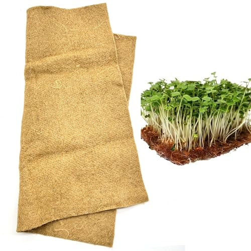 OHYER Tappetini in Canapa per la Coltivazione di microgreens Kit per la Coltivazione di microgreens Tappetino in Iuta Biologica Tappetino per Rinvaso di Piante Senza terriccio (500g/㎡ 50 * 50cm)
