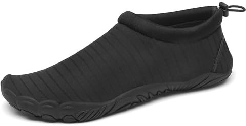 Mishansha Badeschuhe Herren Damen Wasserschuhe Atmungsaktive Schnell Trocknend Schwimmschuhe rutschfeste Leicht Barfußschuhe fur Männer Frauen, Jade Schwarz, 45 EU