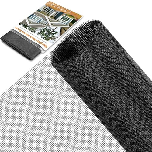 HOFUDON Mosquitera 120cm x 250 cm Fibra de Vidrio, Malla Mosquitera Para ventana y Puerta, Tela Mosquitera por Metros, Recortable a Medida, Adiós a los Mosquitos y Otros Insectos (negro)