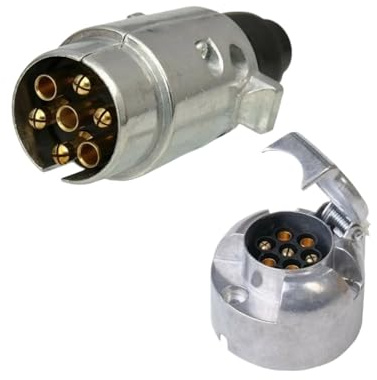 Wen ST 2pcs Trailer p/Lug Socket 7-pin Metal Set Car Trailer Coupling Socket