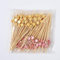 AILEXI Lot de 100 cure-dents en bois pour cocktail - Fournitures de fête - Fruits - Sandwich - Étoiles dorées et roses