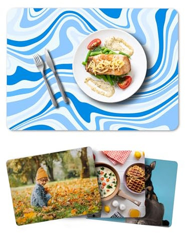 Personalisierbares XL-Tischset, matt, 270 x 350 mm, individueller HD-Fotodruck, hitzebeständig, wasserdicht, rutschfester Korkboden, Druck von Kante zu Kante