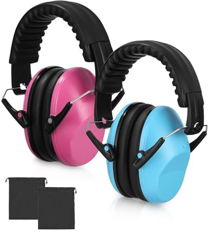 Cexovo Lärmschutz Kopfhörer Kinder 2 Pack Gehörschutz Kinder Faltbar Kapselgehörschutz Kapselgehörschutz für KinderKinder von 3 bis 16 Jahren Mit 2 Aufbewahrungstaschen