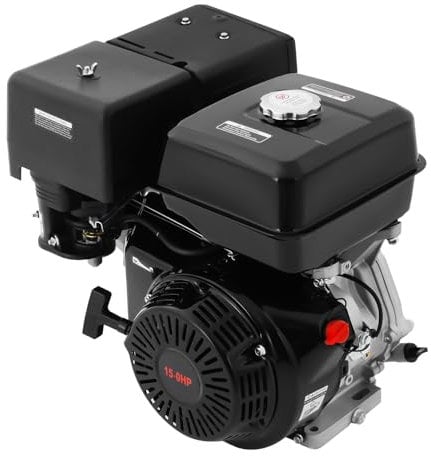 Motore a benzina 15 CV 420 cc 9700 W OHV 4 tempi – Motore industriale con raffreddamento ad aria & allarme olio – Motore a gas a risparmio di carburante per agricoltura/macchine edili