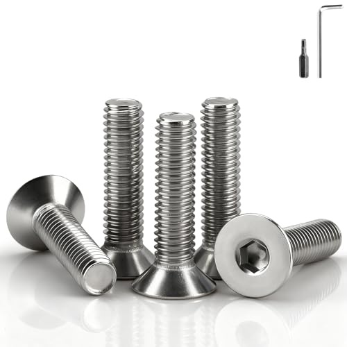 mawmuaw 180 Piezas Tornillo Avellanado Hexagonal M4x8 mm Tornillos de Cabeza Avellanada Acero Inoxidable DIN 7991/ISO 10642 Rosca Métrica Estándar para Reparaciones Domésticas