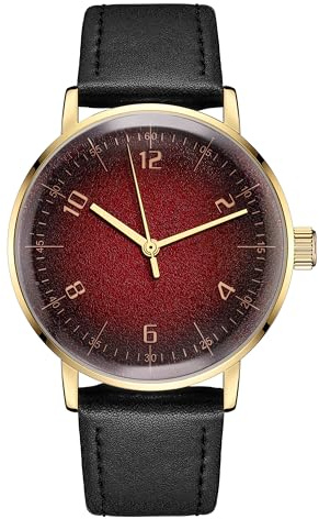 Boyarca Mechanische Vintage-Uhr mit gewölbtem Glasspiegel und 40-mm-Gehäuse, lässige und minimalistische mechanische Armbanduhr mit Handaufzug, für Damen und Herren