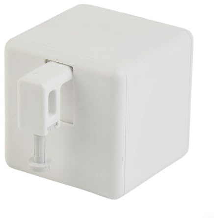 Lastdaytime Smart Button Actuator for Legacy Appliances - Light/Fan/Coffee Machine/Garage Door Control, Modular Sticker Mount, Reversible Direction, Echtzeit-Batterieüberwachung (weiß)