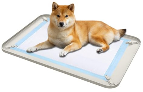 Indoor-Hundetoilette Rutschfeste und auslaufsichere Silikon-Wanne mit Rand | -Toiletten-Pipipad-Halter für Haus Zuhause Apartment Schlafzimmer Wohnzimmer Bodenbelag Unterlage Matte und mehr