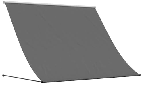 ULUYYUC Toldo retráctil 200 x 150 cm, toldo para terraza, montaje en pared, protección solar para balcón y jardín, marco de acero con tejido de poliéster, antracita