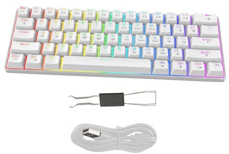 Buxuaaaa Tastiera meccanica a 61 tasti V900 con illuminazione a colori personalizzabile e interruttori hot swap per tastiera meccanica da gioco e lavoro
